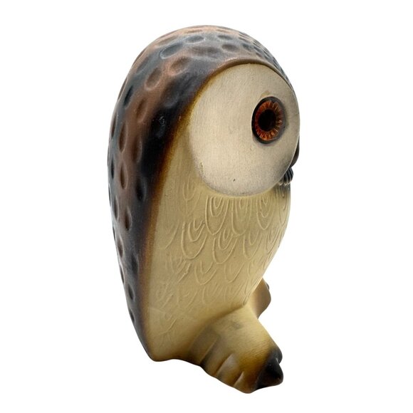 Vintage MCM Retro Owl Penny Bank Chalkware NAPCO National Potteries Corp 6" - Picture 2 of 6